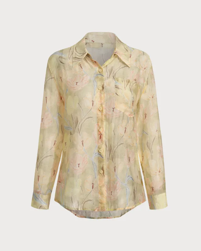 Yellow Floral Button Chelsea Shirt sold by rihoas