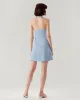 Blue Button Pocket Halter Mini Dress sold by rihoas