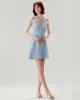 Blue Button Pocket Halter Mini Dress sold by rihoas