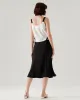 White Contrast Square Neck Tank Top sold by rihoas