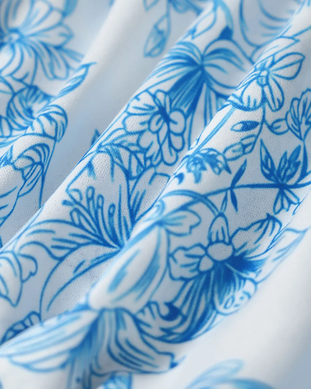 Blue Floral Elastic Waist Mini Skirt sold by rihoas product image thumbnail 2