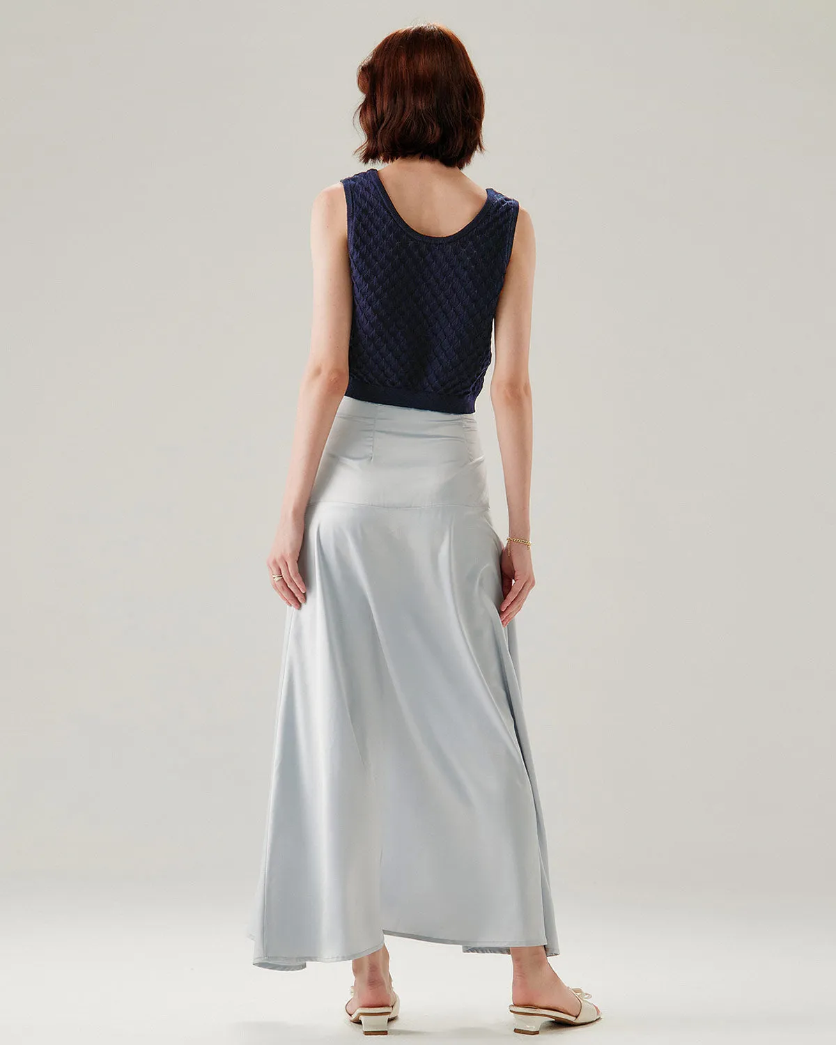 Blue Textured Crochet Tank Top sold by rihoas product image thumbnail 5