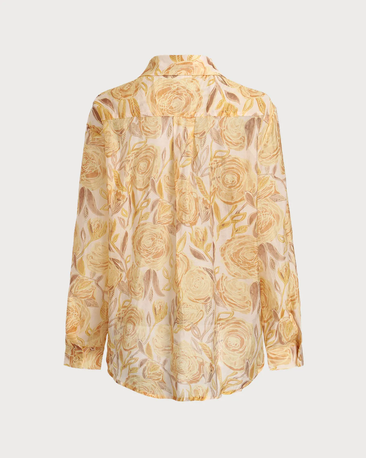 Yellow Floral Lyocell Shirt sold by rihoas product image thumbnail 2