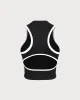 Black Round Neck Zipper Yoga Tank Top - Light Support sold by rihoas