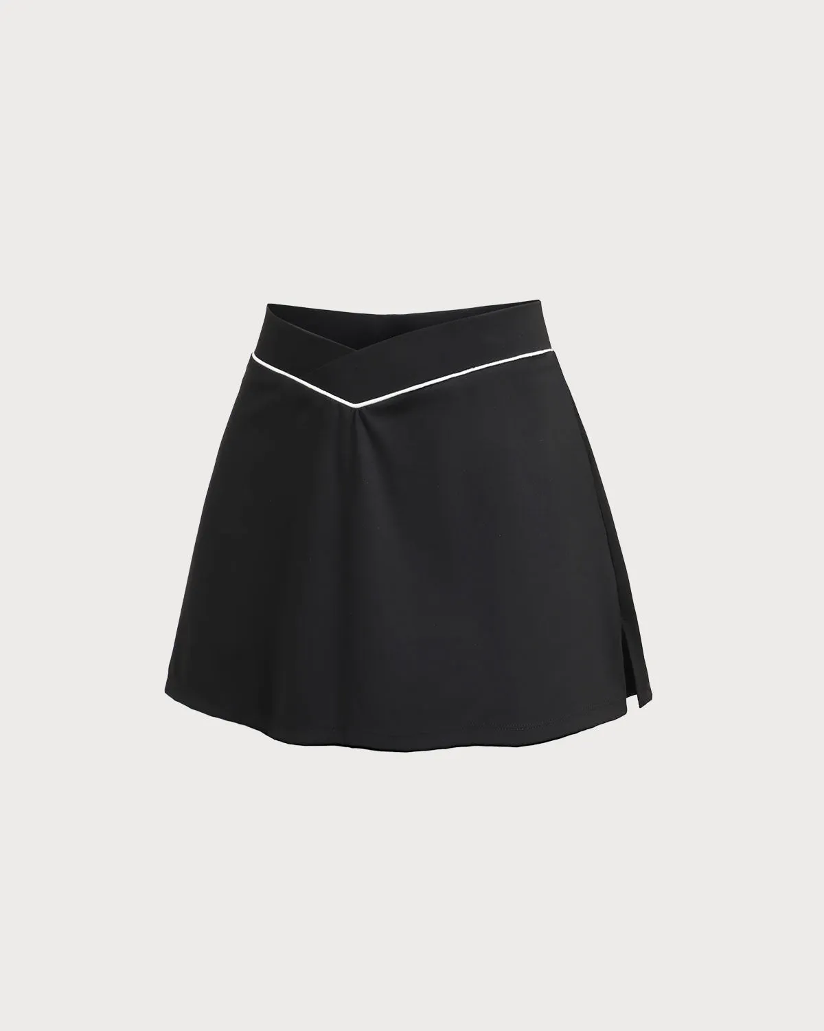 Black High Stretch A-Line Yoga Skirt sold by rihoas product image thumbnail 2