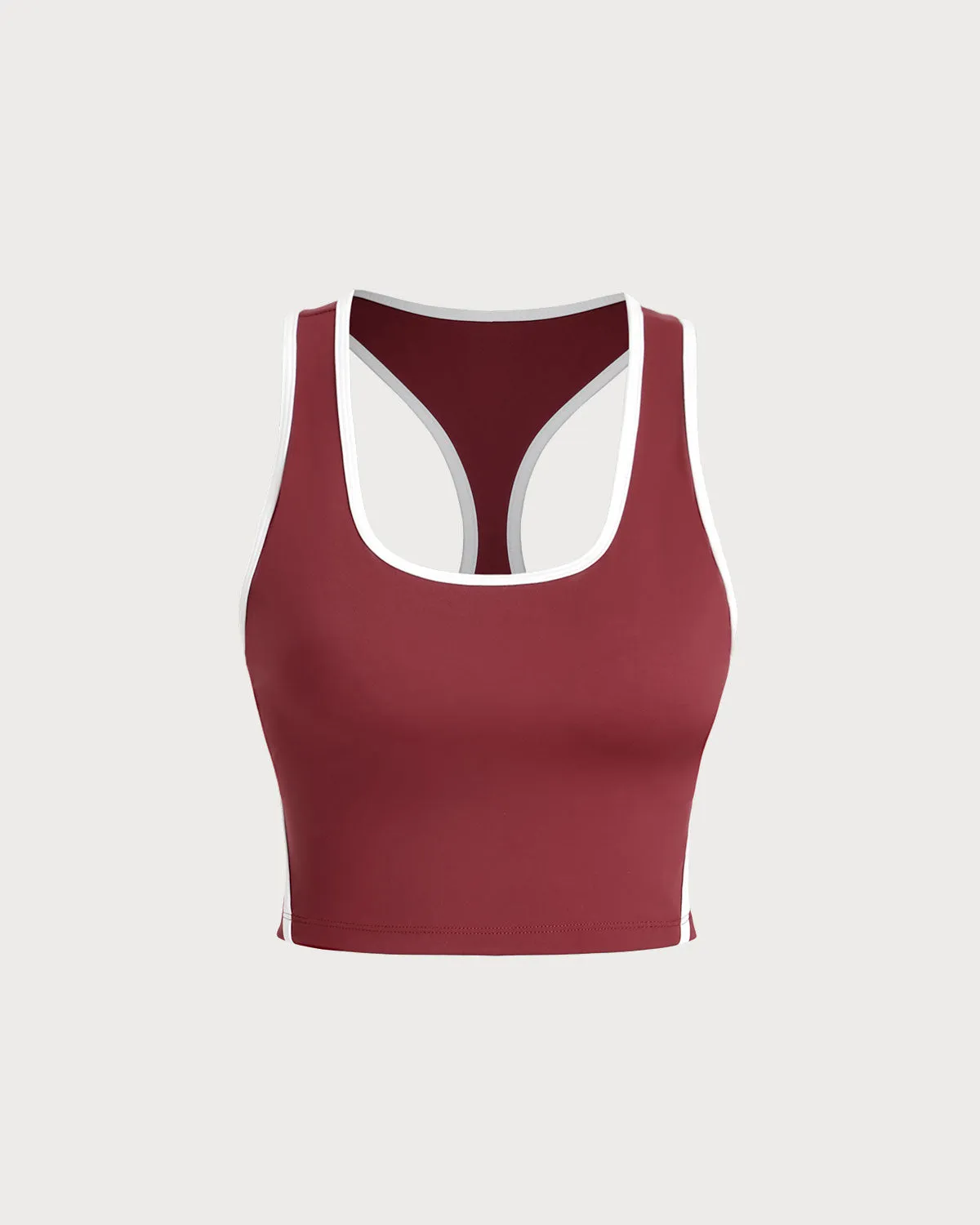 Red Scoop Neck Yoga Tank Top - Light Support sold by rihoas