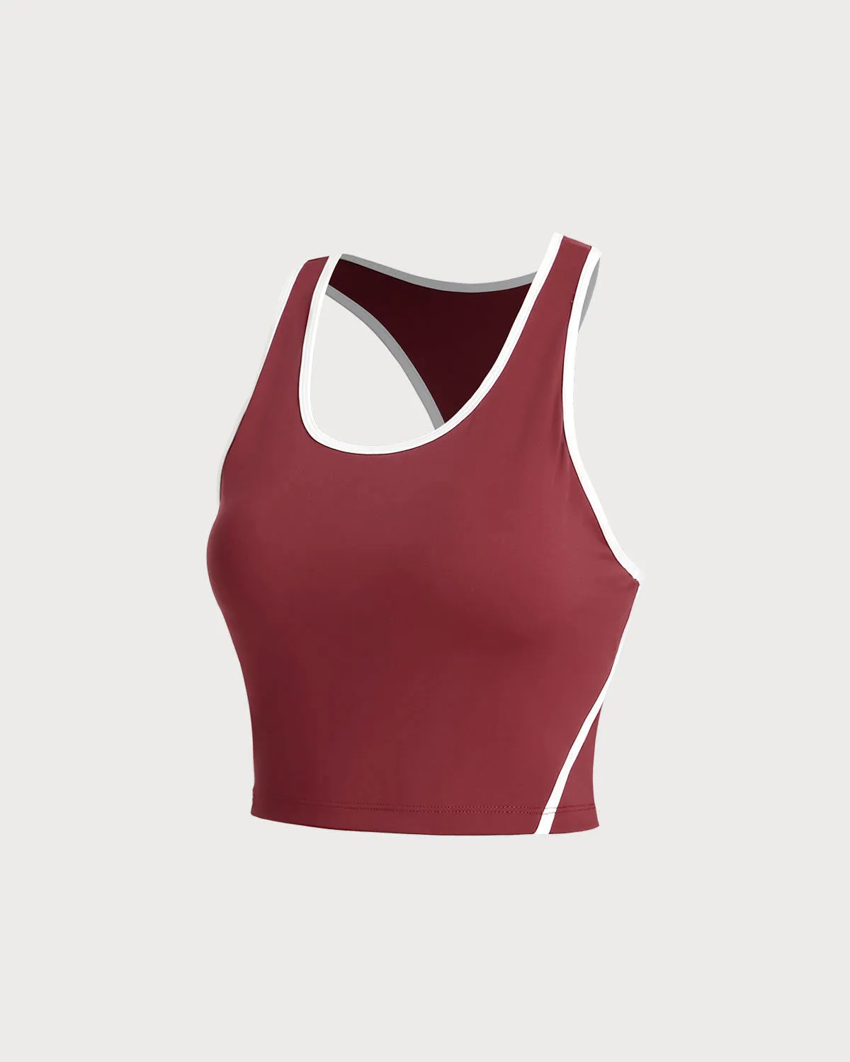 Red Scoop Neck Yoga Tank Top - Light Support sold by rihoas product image thumbnail 2