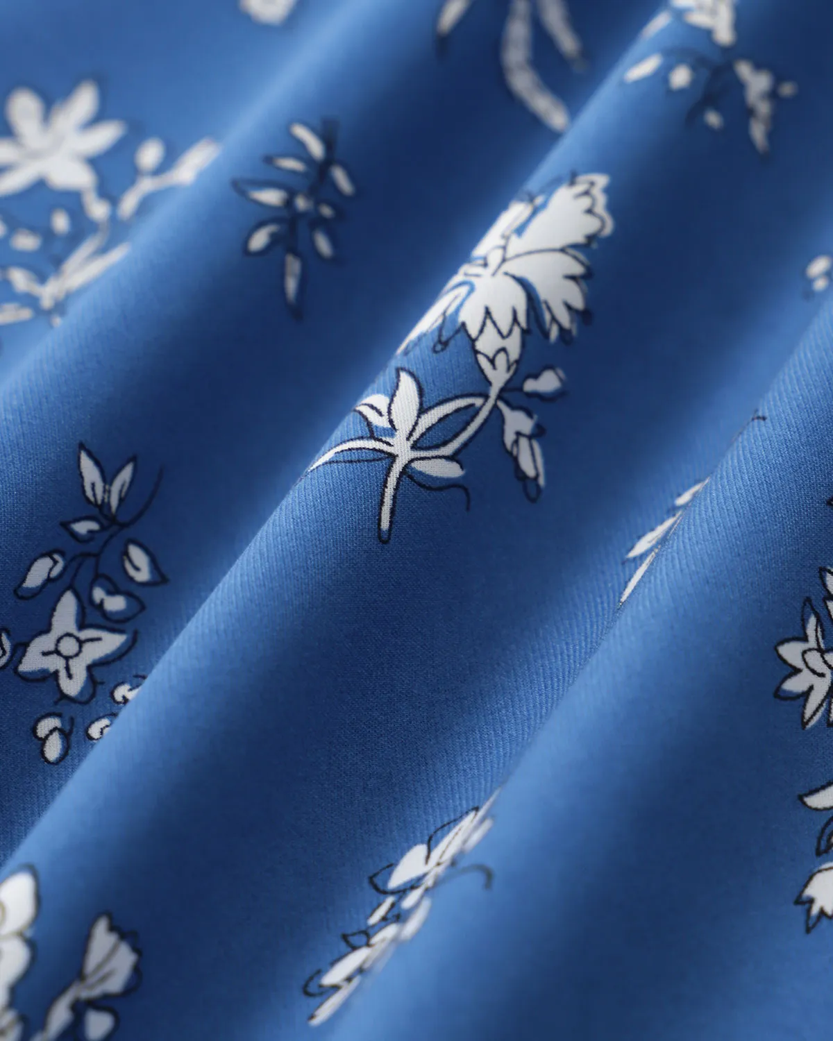 Blue Floral Ruffle Sleeveless Midi Dress sold by rihoas product image thumbnail 3