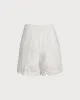 White Crochet Cotton Shorts sold by rihoas