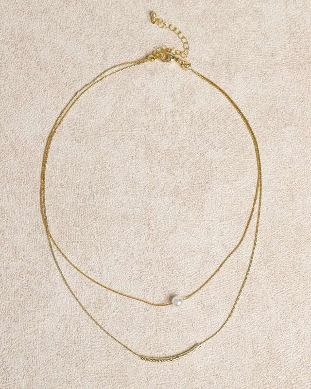 Pearl Double Necklace sold by rihoas