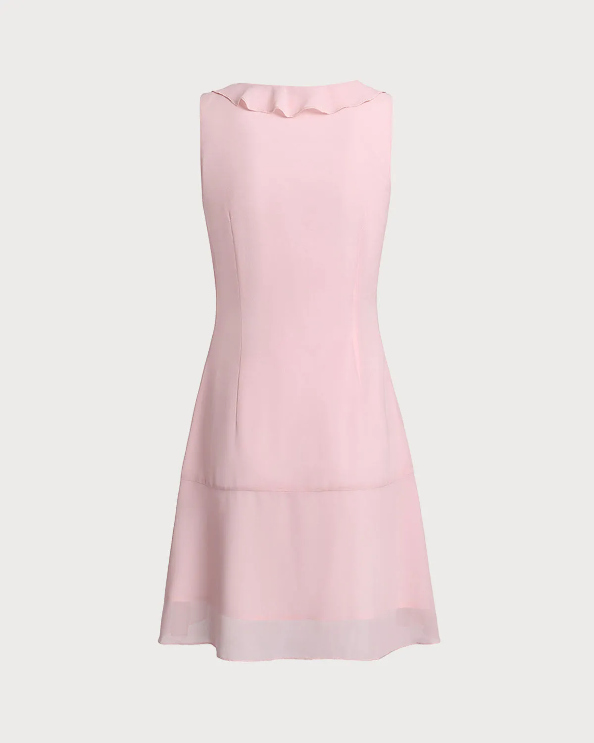 Pink Ruffle Sleeveless Mini Dress sold by rihoas product image thumbnail 2