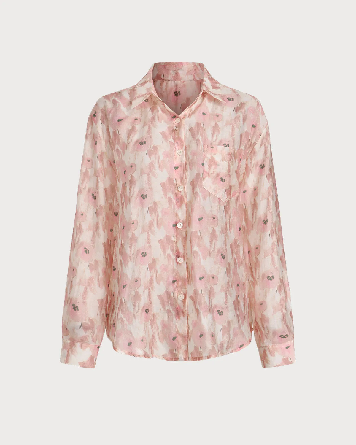Pink Floral Lyocell Shirt sold by rihoas