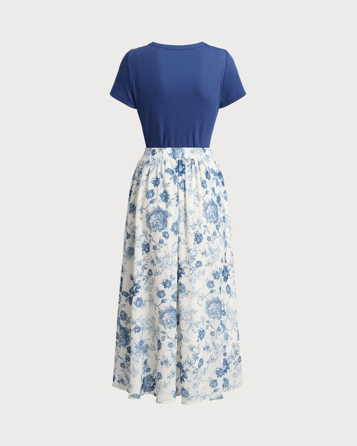 Blue Floral Skirt Two Piece Suit sold by rihoas product image thumbnail 3