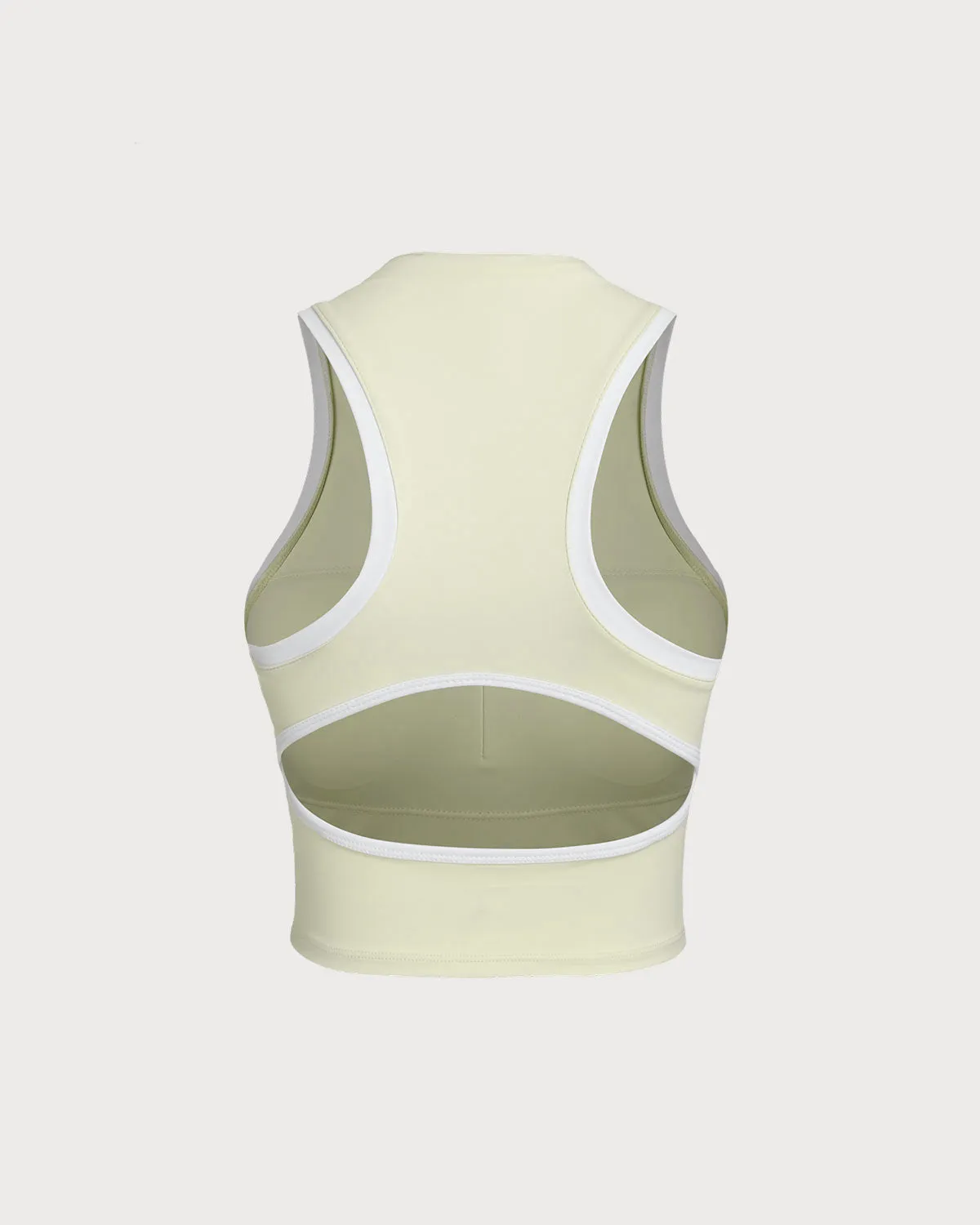 Apricot Round Neck Zipper Yoga Tank Top - Light Support sold by rihoas product image thumbnail 3
