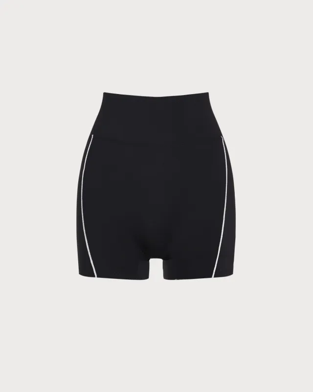Black High Waisted Yoga Shorts sold by rihoas