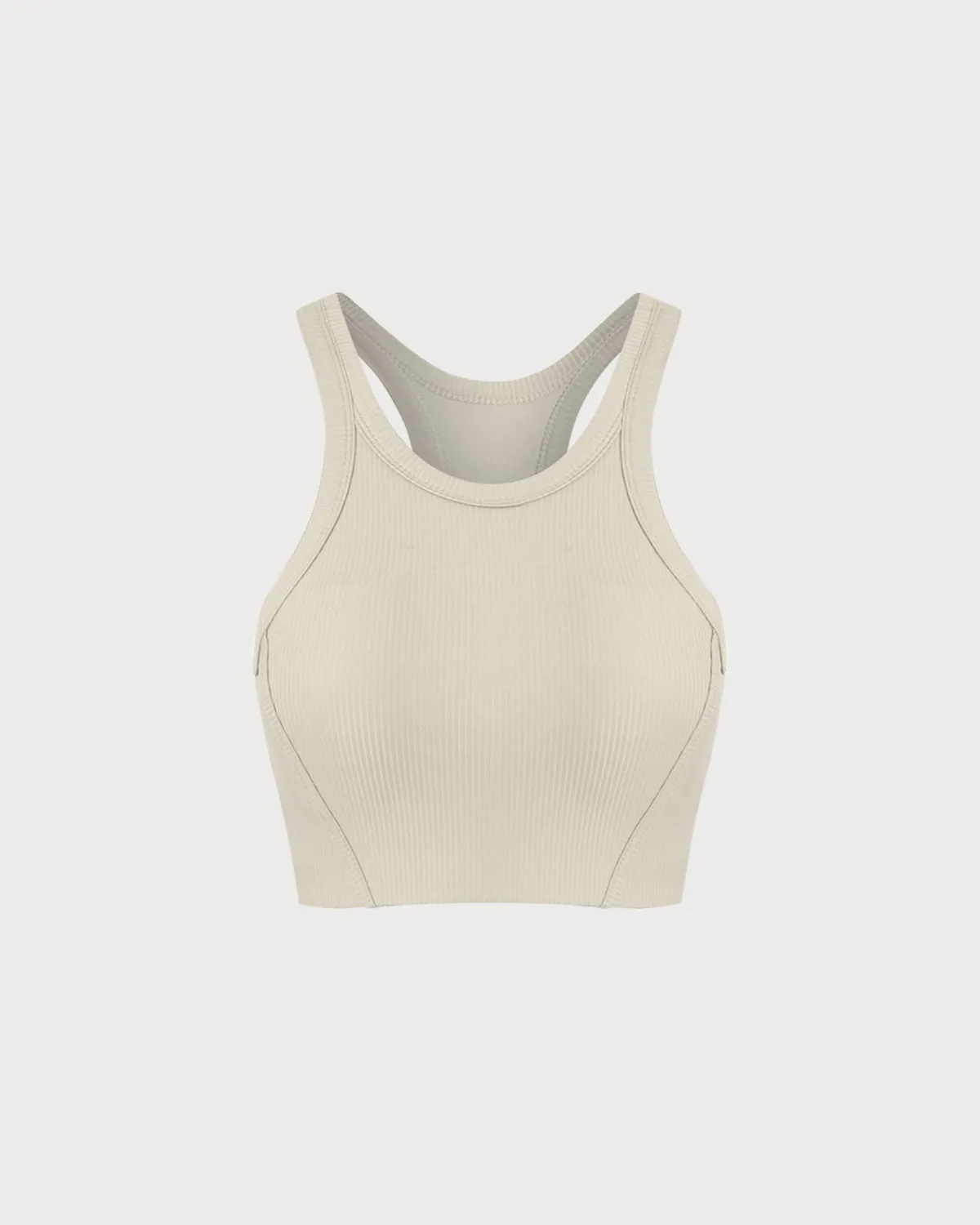 Beige I-back Yoga Tank Top sold by rihoas