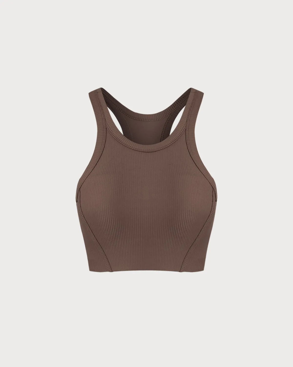 Brown I-back Yoga Tank Top sold by rihoas