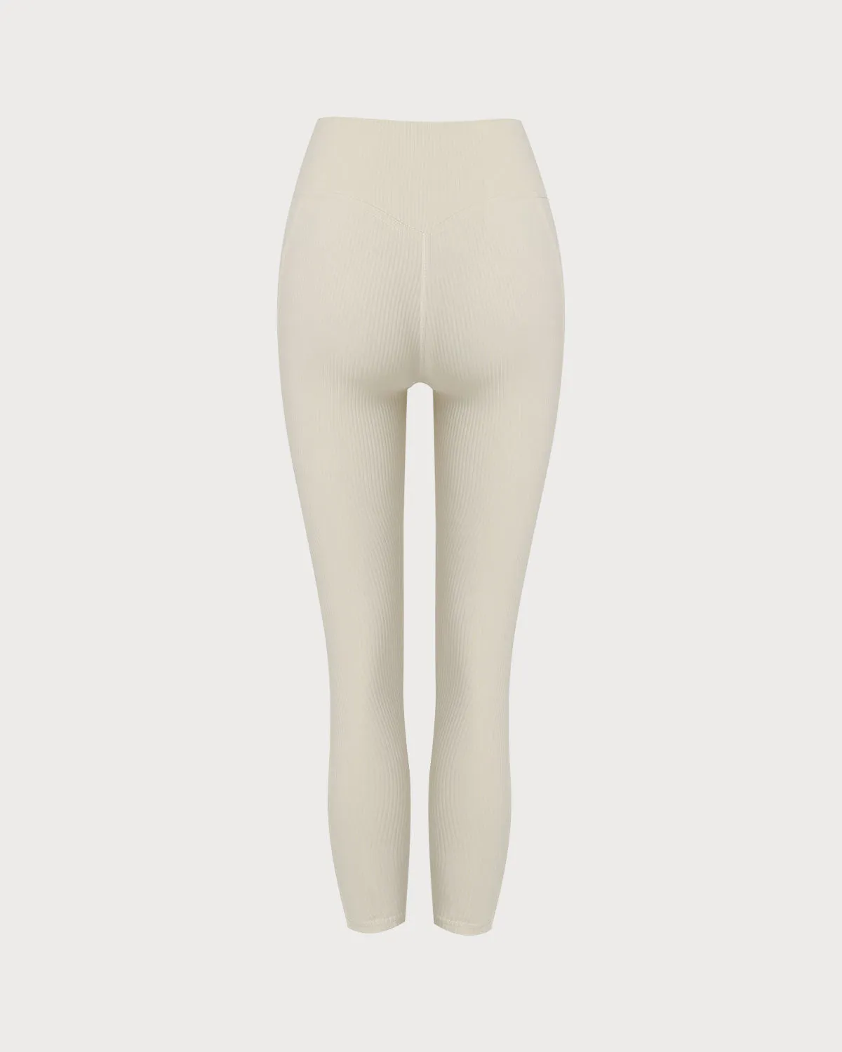 Beige Quick-drying High Waisted Yoga Leggings sold by rihoas product image thumbnail 3