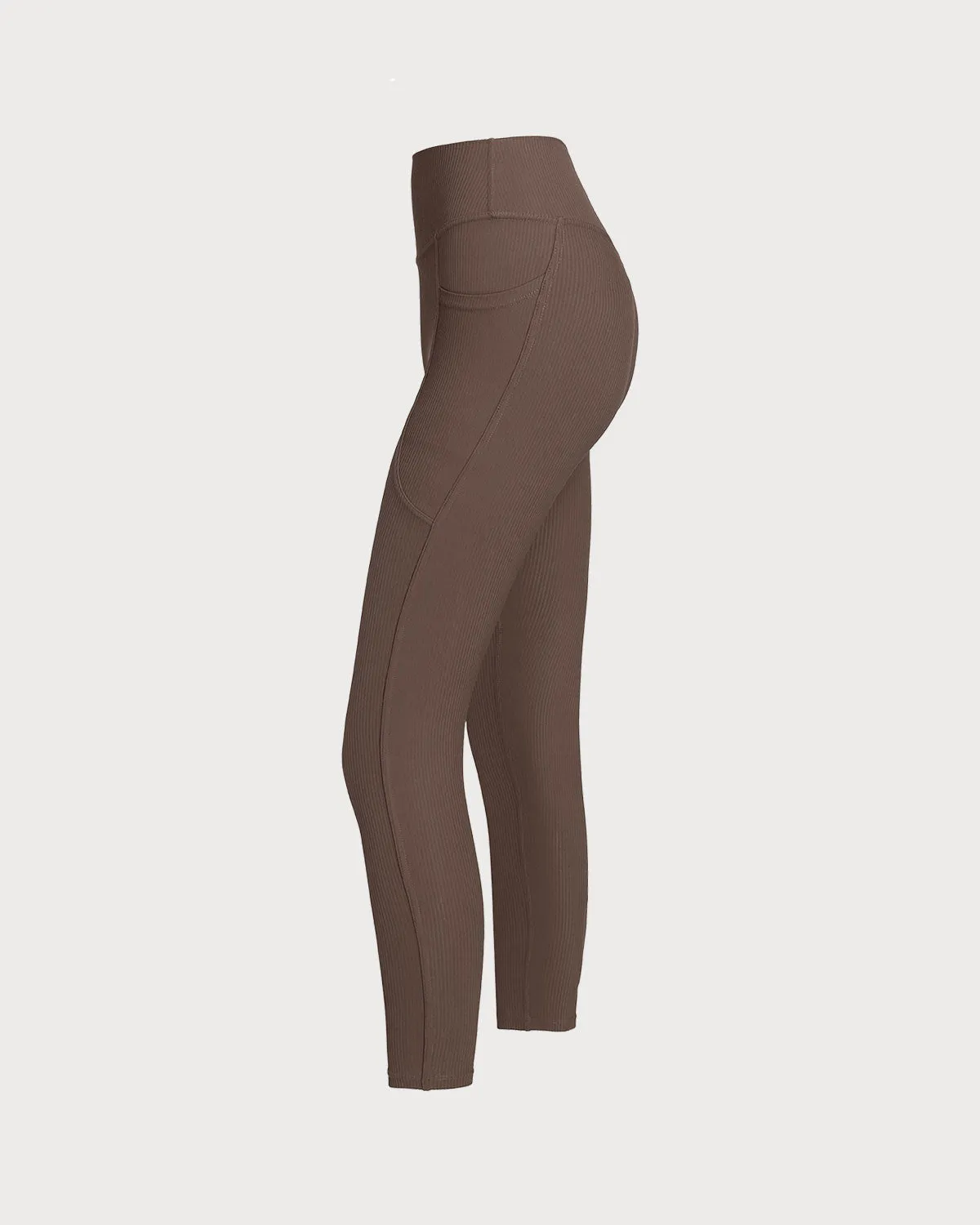 Brown Quick-drying High Waisted Yoga Leggings sold by rihoas product image thumbnail 2