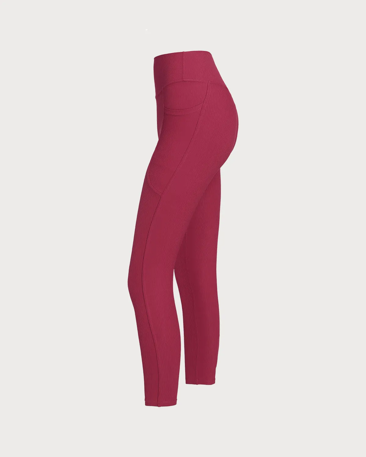 Red Quick-drying High Waisted Yoga Leggings sold by rihoas product image thumbnail 2