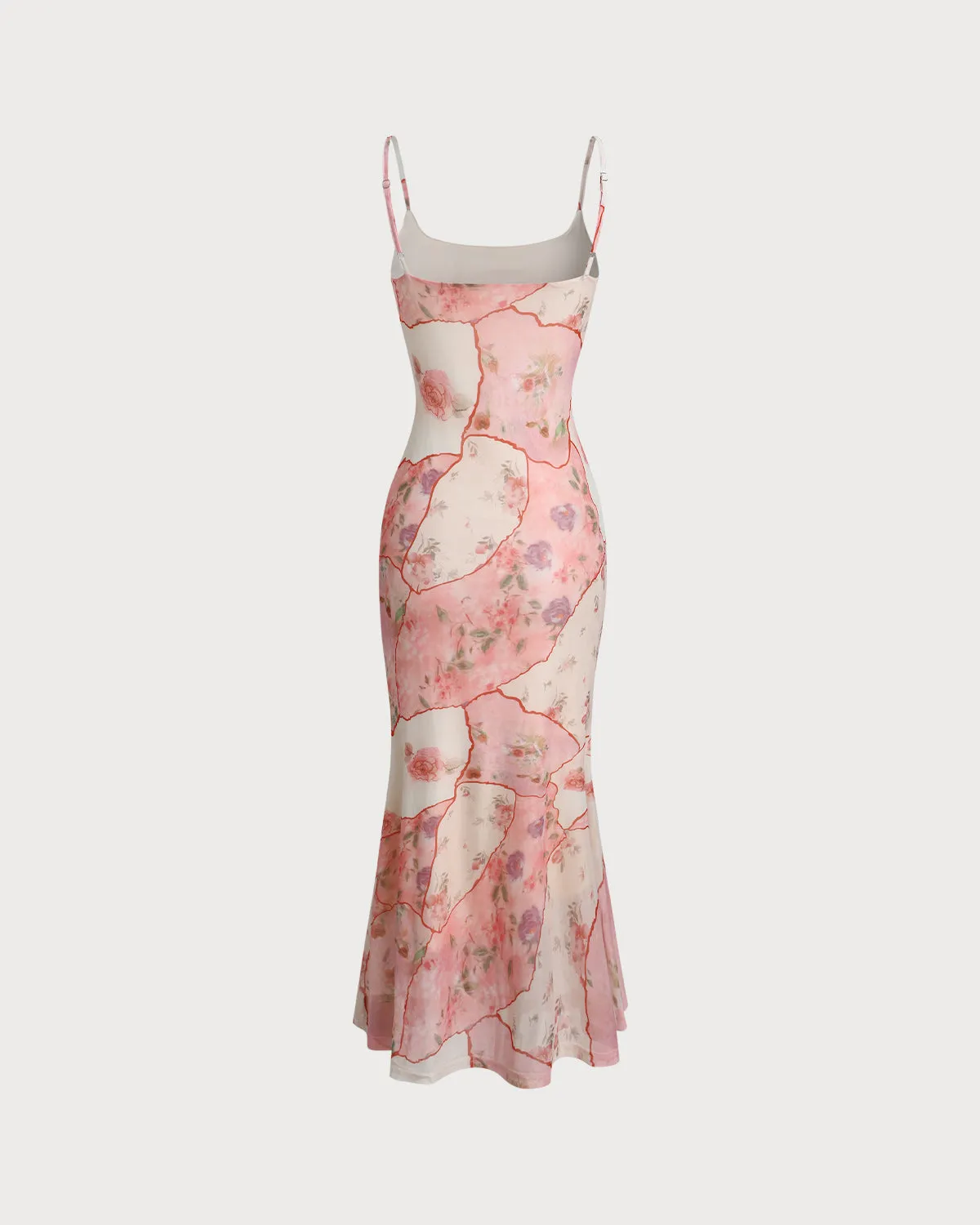 Pink Floral Bodycon Slip Midi Dress sold by rihoas product image thumbnail 2