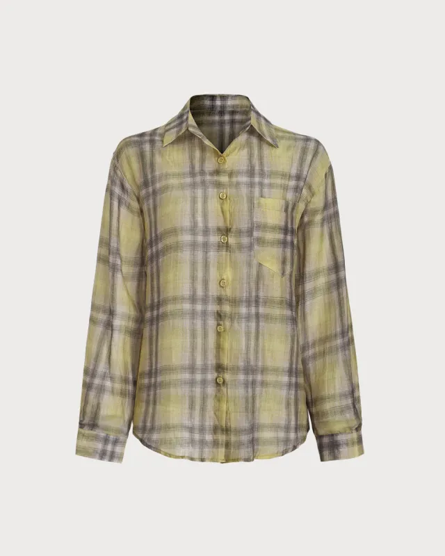 Yellow Plaid Lyocell Shirt sold by rihoas