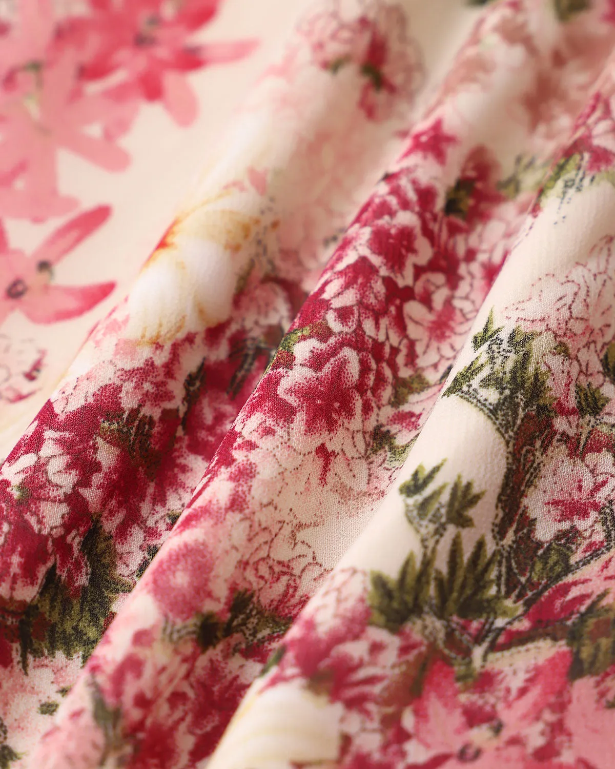 Pink Floral Ruffle Tie Strap Midi Dress sold by rihoas product image thumbnail 3