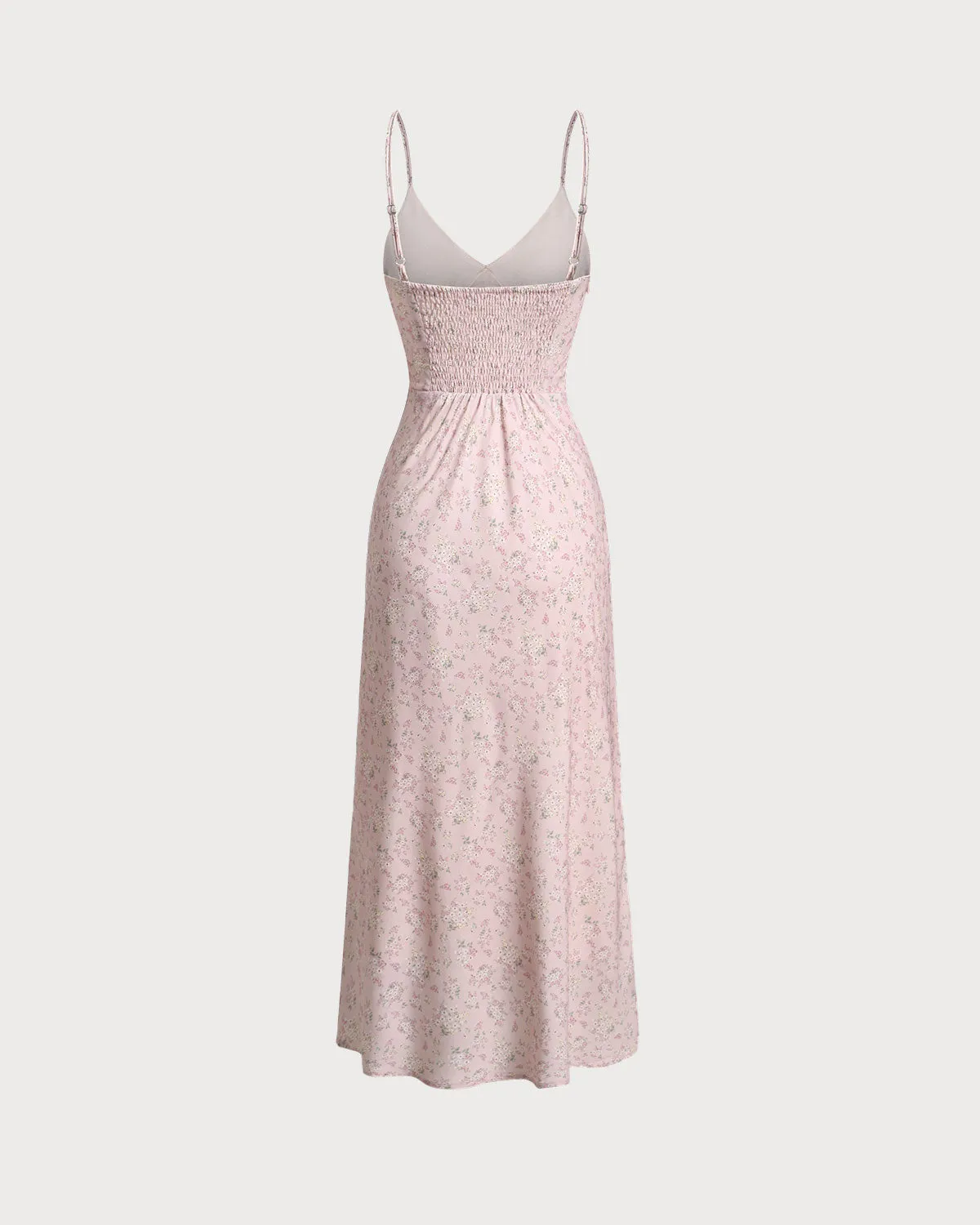 Pink Floral Lace Slip Midi Dress sold by rihoas product image thumbnail 2