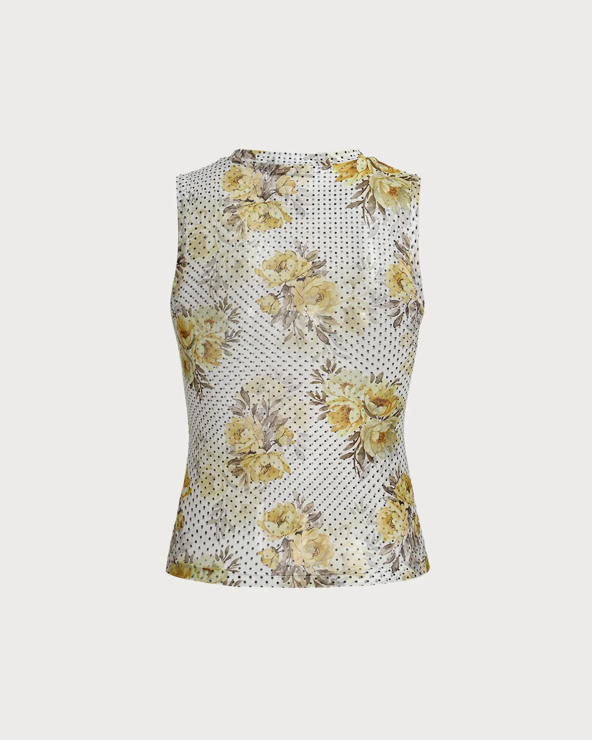 Yellow Floral Round Neck Tank Top sold by rihoas product image thumbnail 2