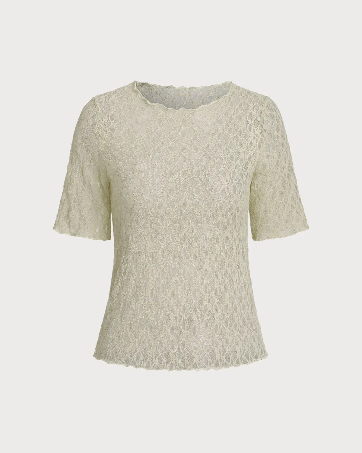 Round Neck Textured Half Sleeve Tee sold by rihoas