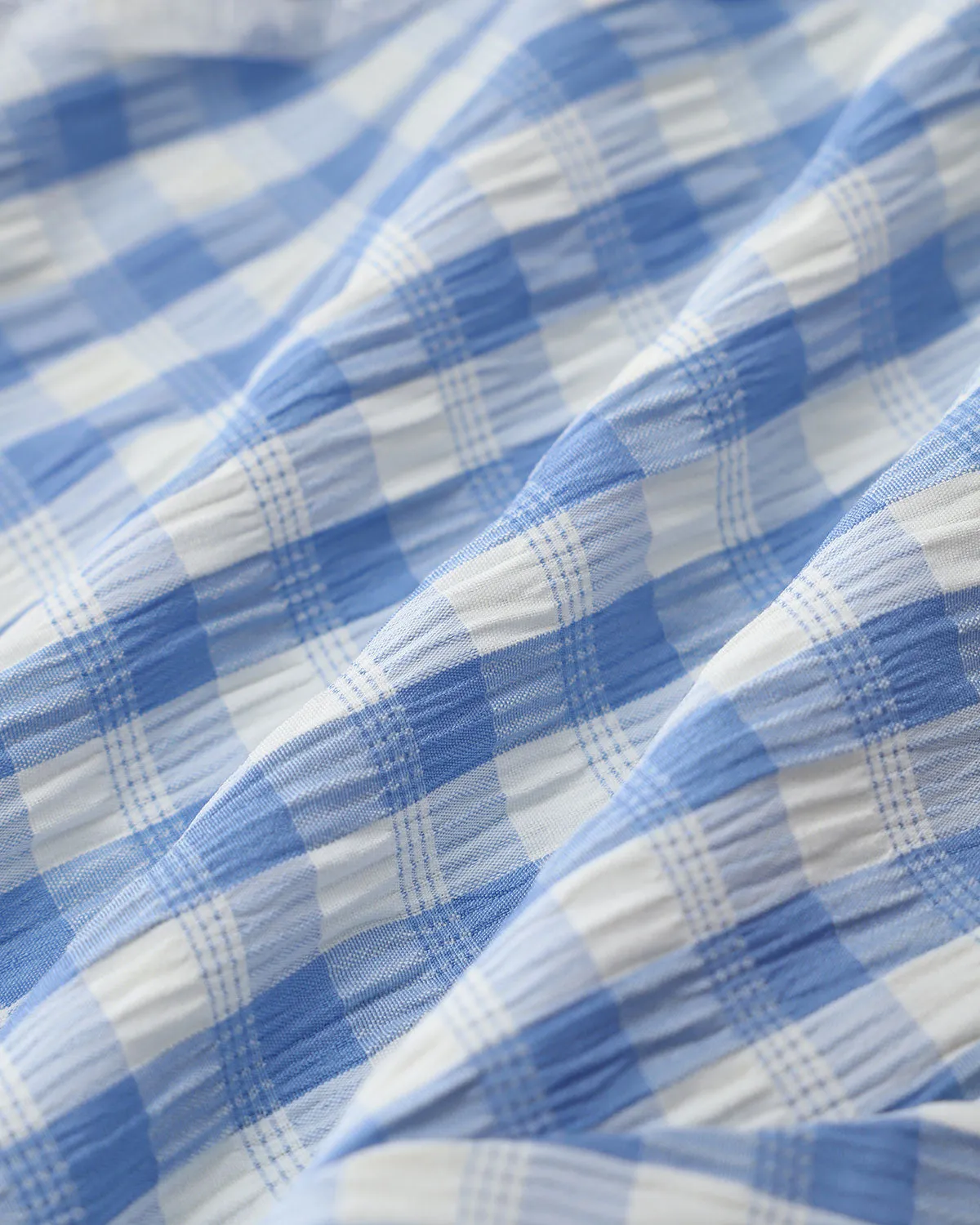 Blue Plaid Elastic Waist Midi Skirt sold by rihoas product image thumbnail 3