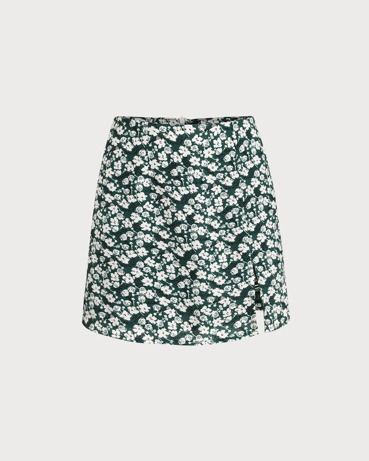 Green Floral A-line Mini Skirt sold by rihoas