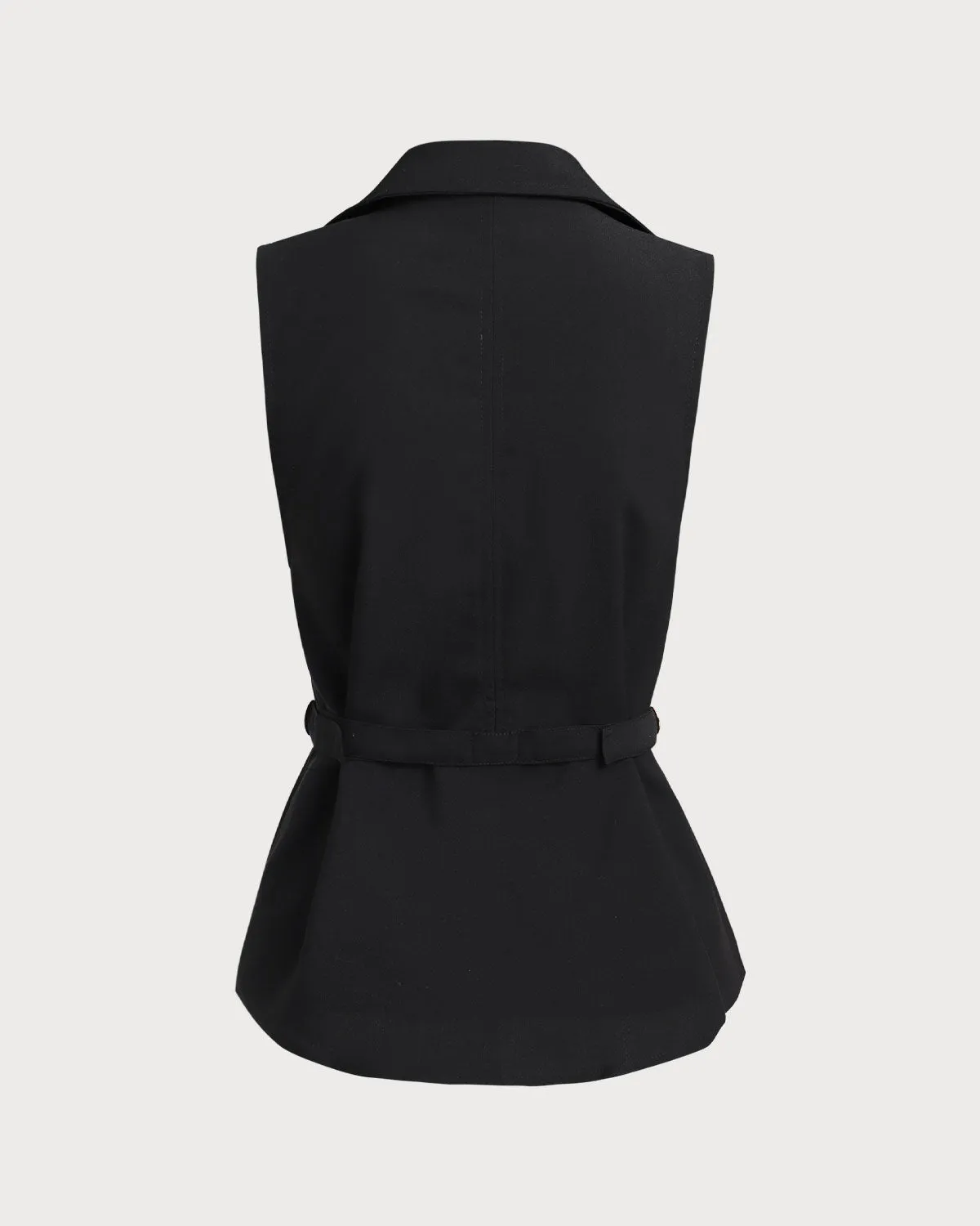 Black Single Breasted Button Vest sold by rihoas product image thumbnail 2