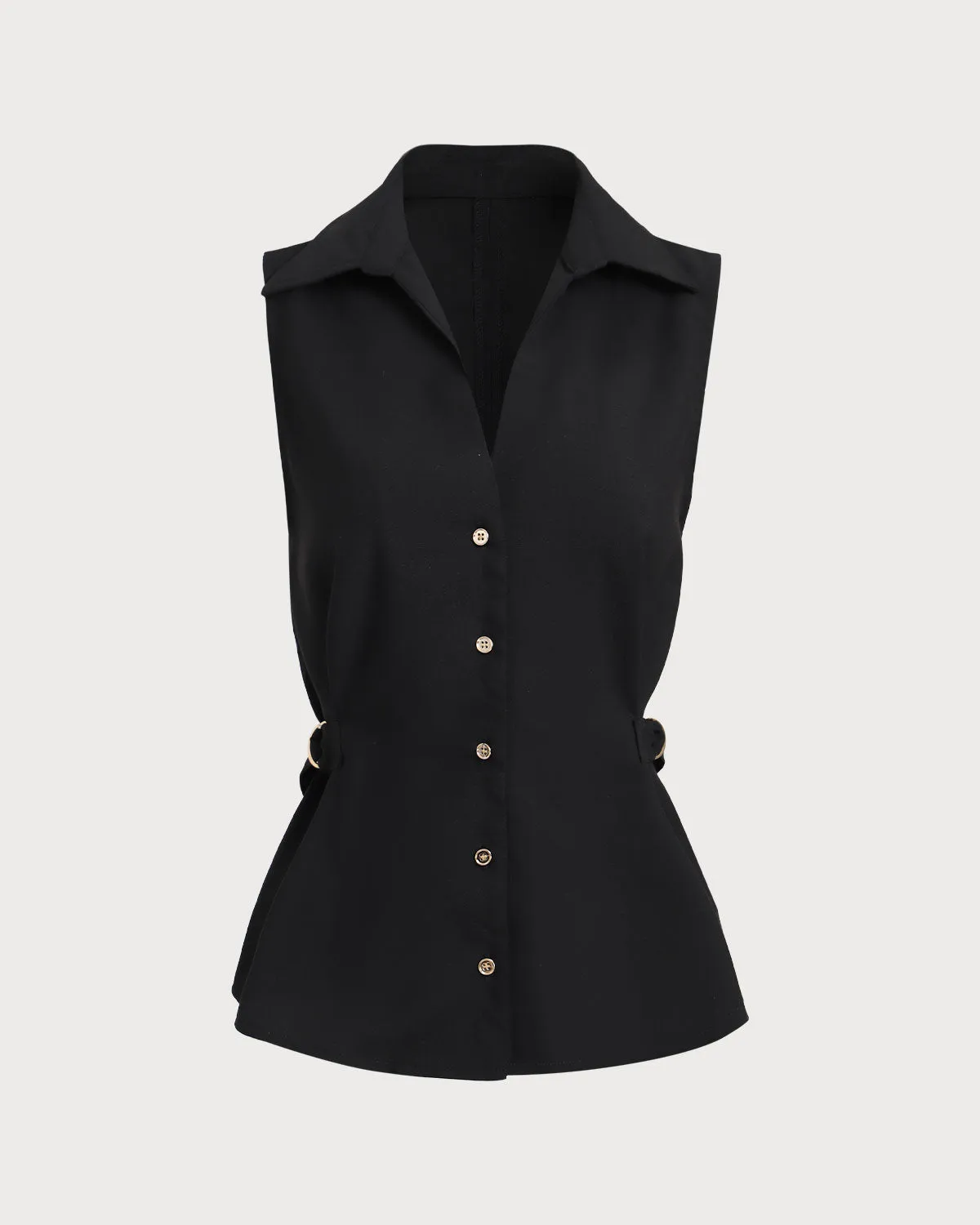 Black Single Breasted Button Vest sold by rihoas