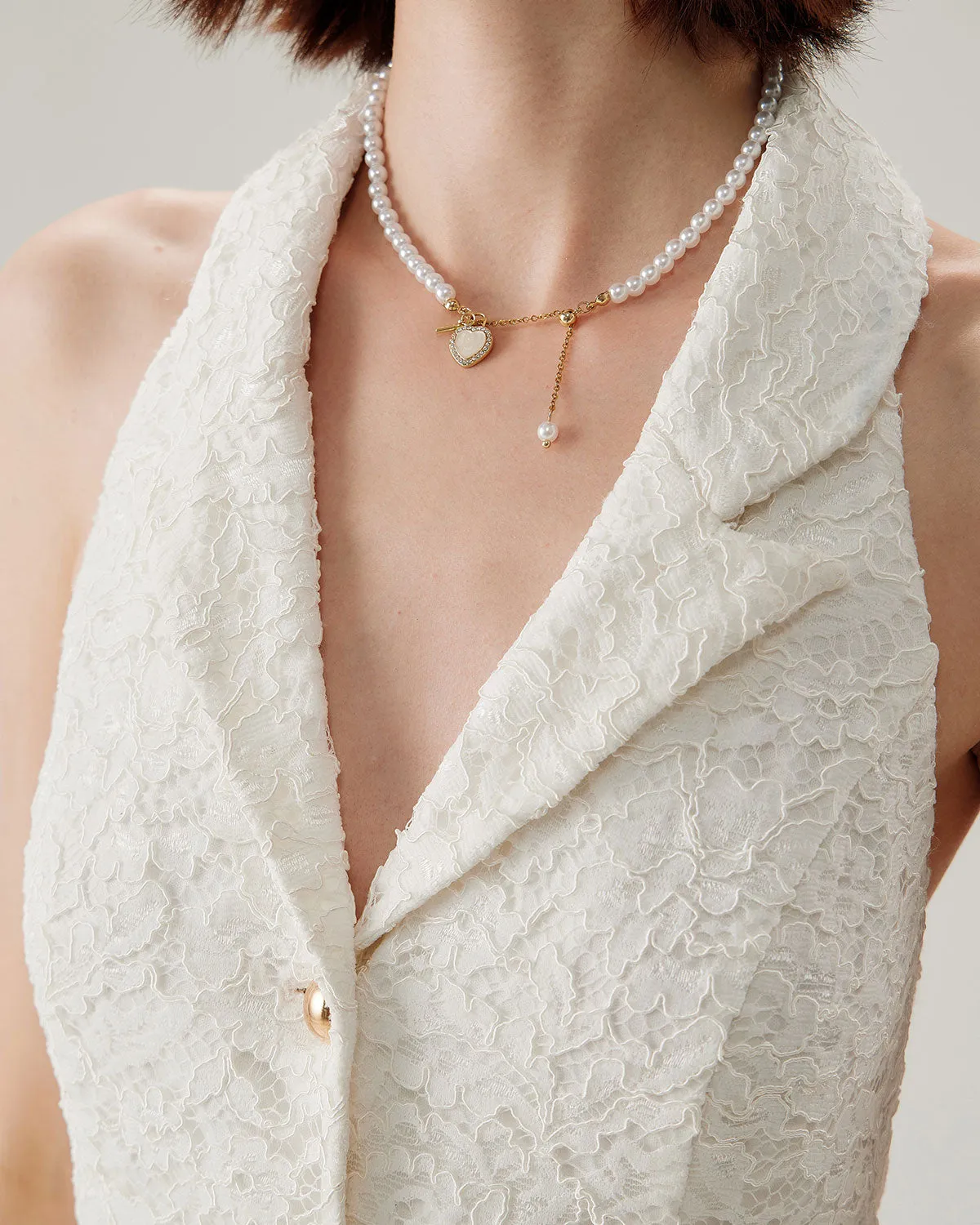 White Lace Collared Sleeveless Mini Dress sold by rihoas product image thumbnail 2