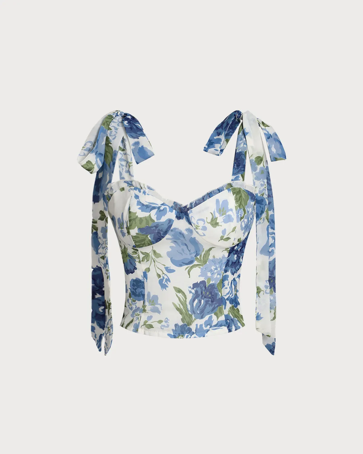Blue Floral Bohemian Cropped Camis sold by rihoas