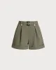 Army Green Button Shorts sold by rihoas
