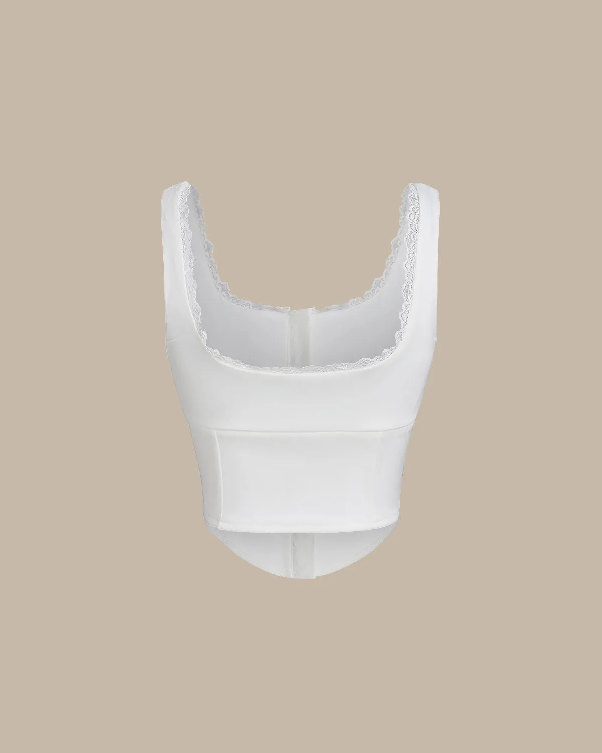 White U Neck Lace Tank Top sold by rihoas product image thumbnail 2