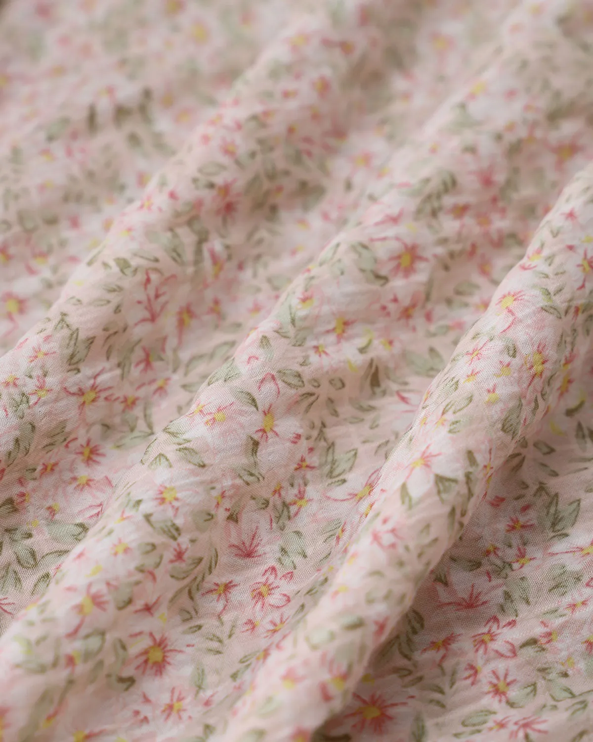 Pink Floral Elastic Waist Pleated Midi Skirt sold by rihoas product image thumbnail 3