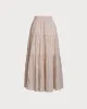 Pink Floral Elastic Waist Pleated Midi Skirt sold by rihoas