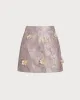 Pink Floral Textured A-Line Mini Skirt sold by rihoas