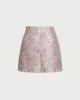 Pink Floral Textured A-Line Mini Skirt sold by rihoas