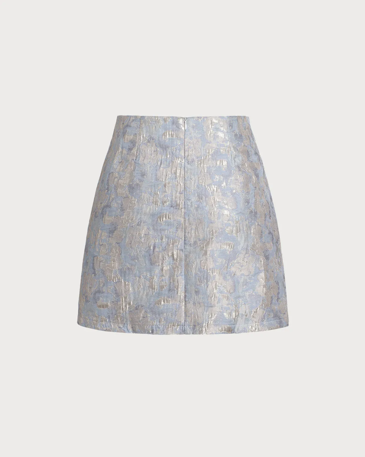 Blue Floral Textured A-Line Mini Skirt sold by rihoas product image thumbnail 2
