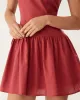 Red Boat Neck Sleeveless Mini Dress sold by rihoas