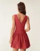 Red Boat Neck Sleeveless Mini Dress sold by rihoas
