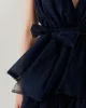 Navy Tiered Backless Maxi Dress sold by rihoas