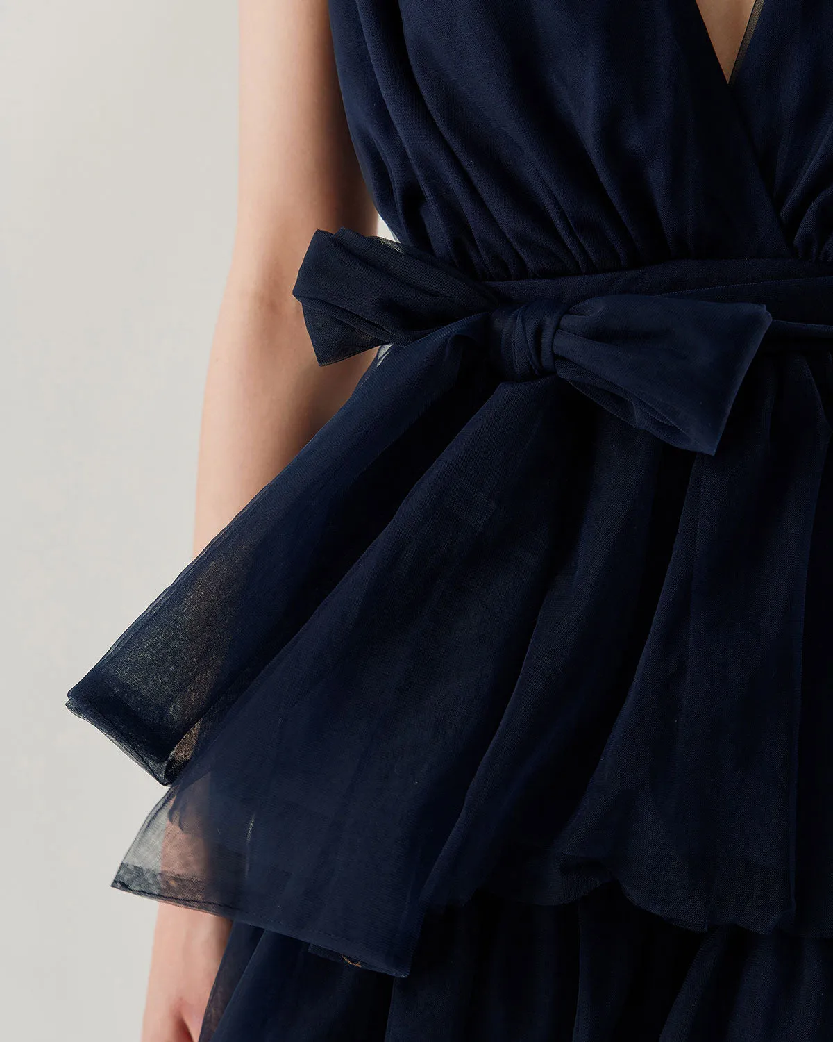 Navy Tiered Backless Maxi Dress sold by rihoas product image thumbnail 2