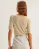 Green Round Neck Textured Half Sleeve Tee sold by rihoas