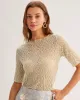 Green Round Neck Textured Half Sleeve Tee sold by rihoas