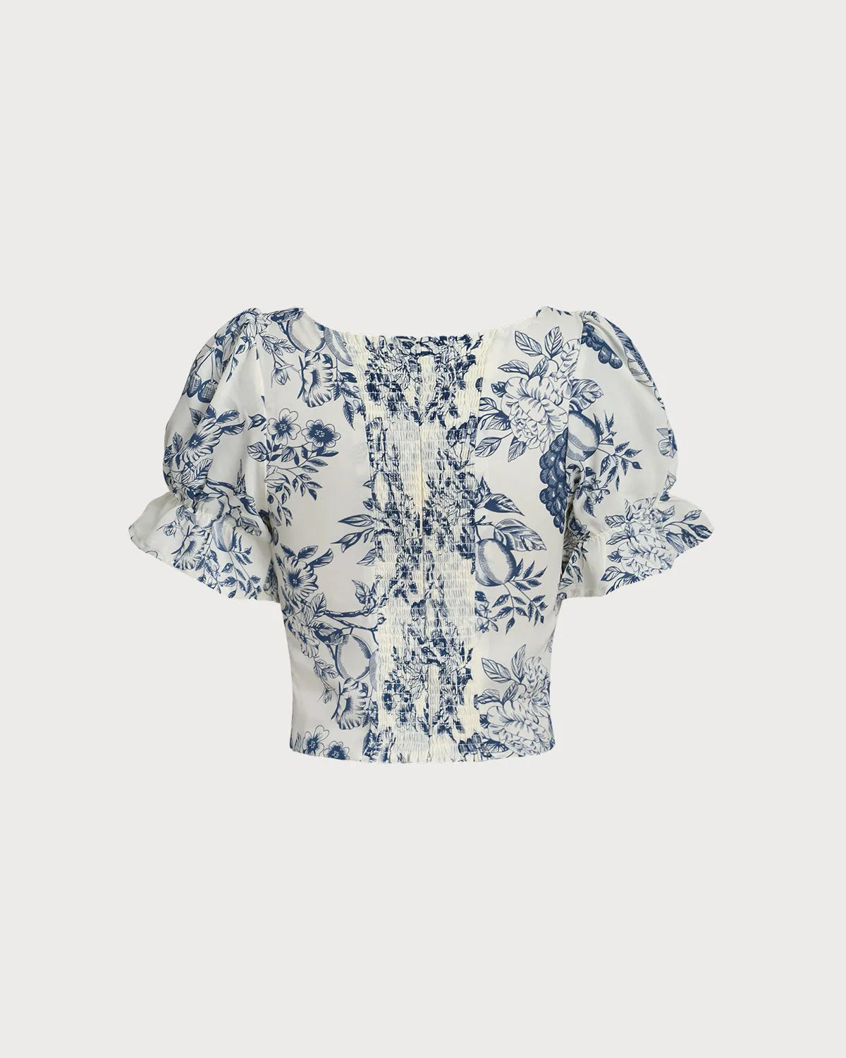 Blue Floral Short Sleeve Shirt sold by rihoas product image thumbnail 2